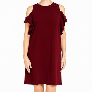 Saks Fifth Avenue Shoulder Ruffle Shift Dress